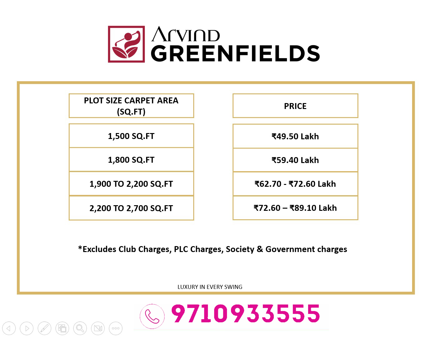 Arvind Greenfield Price List